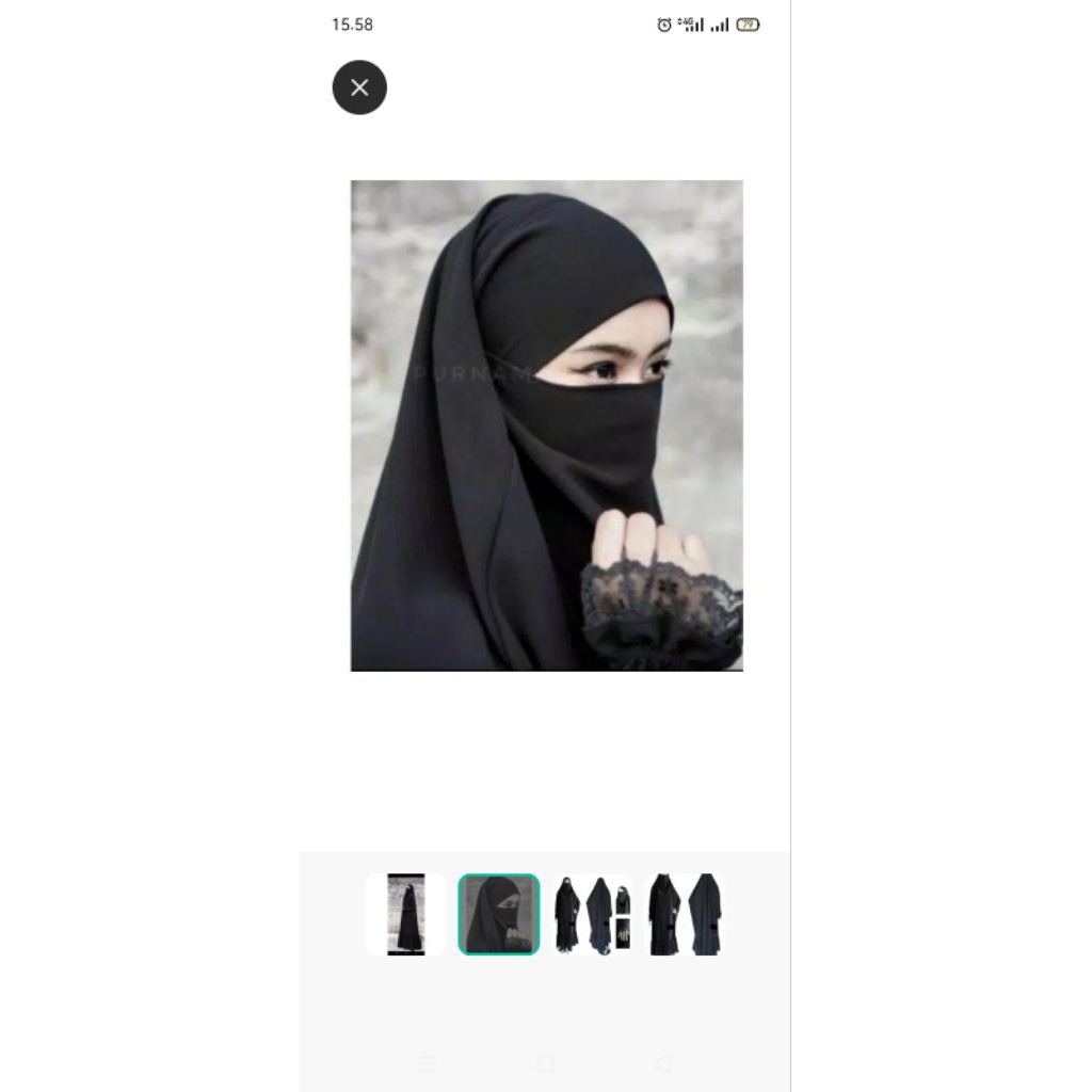 Purnamasaridevi preloved abaya fk jetblack
