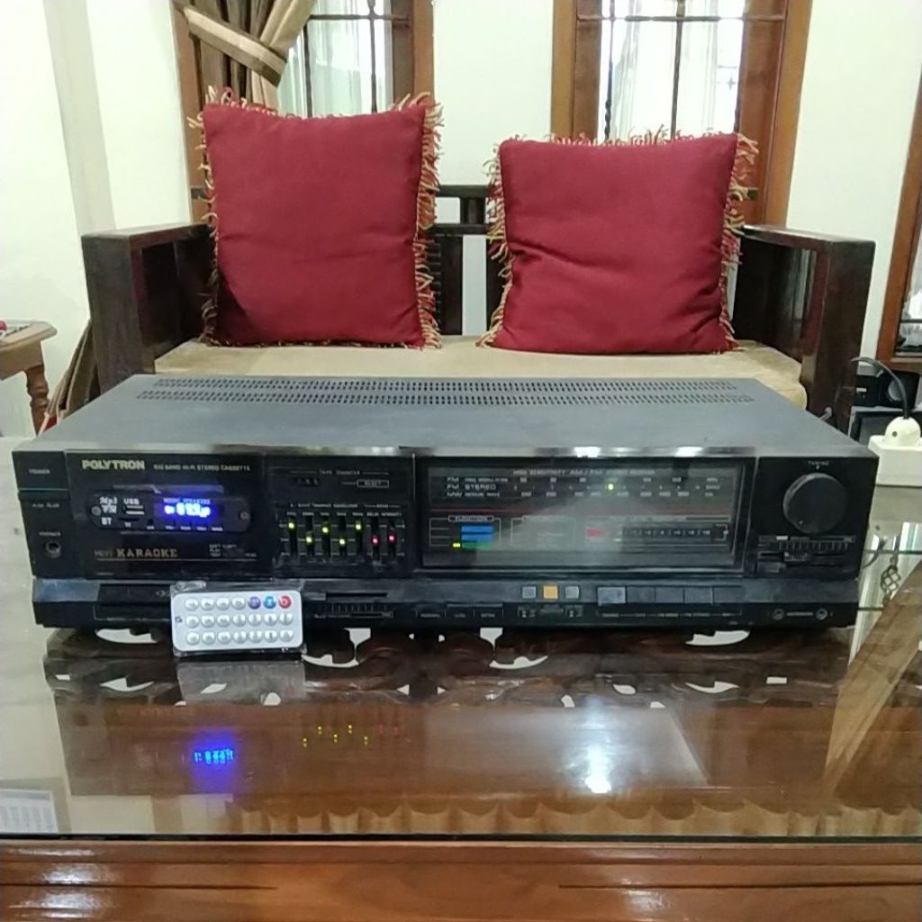 Tape Deck Polytron Bigband Hifi Stereo  BB435 K. Fungsi sudah dipasangi Modul MP3 Bluetooth, ada rem