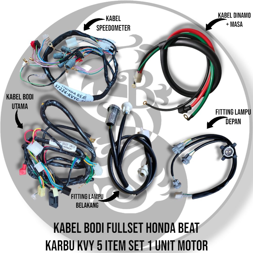 Kabel Bodi Fullset Honda Beat Karbu Kumplit 1 Motor Kabel Bodi Kabel Speedometer Kabel Dinamo Set Ma