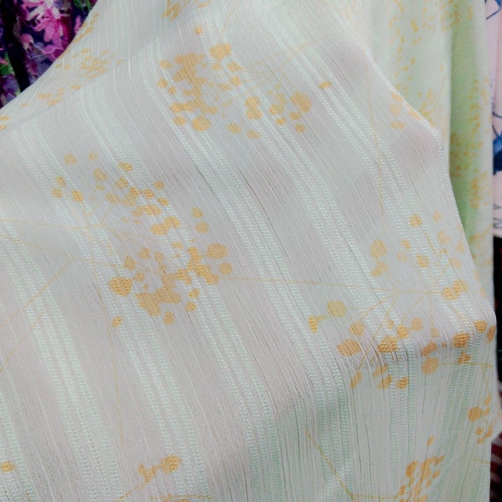 kain sifon Yoryu motif bunga - (LQ) - kain sifon serat timbul - kain sifon Korea - kain sifon bunga 