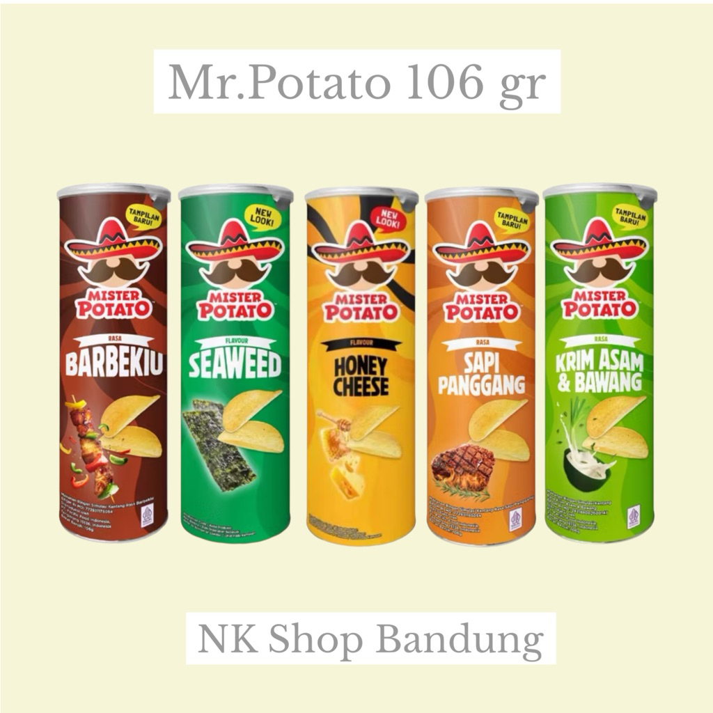

Mister Potato Chips 106g All Variant Original Barbeque, Seaweed, Roasted Beef - Mr Potato