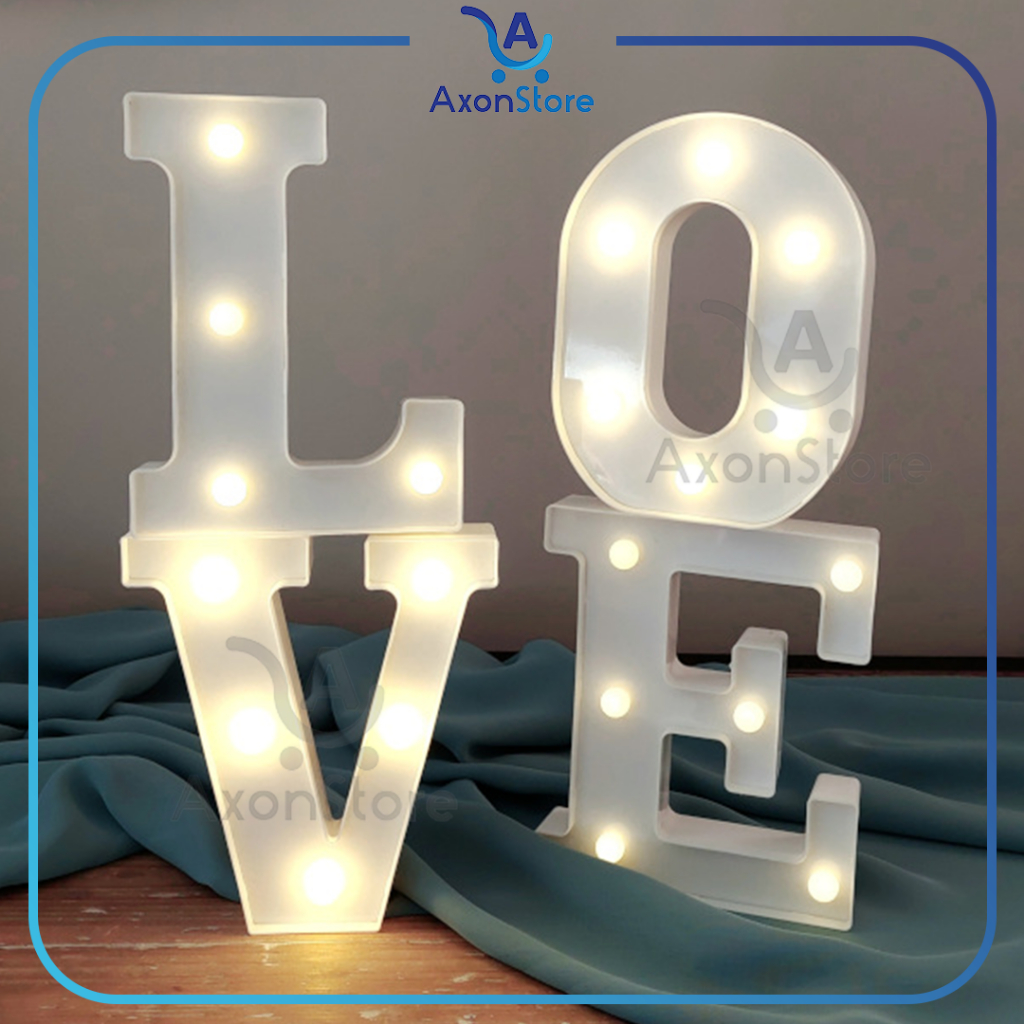 Lampu Huruf 3D  LED Alfabet Abjad Angka Hiasan Dinding Dekorasi Ulang Tahun Kebutuhan Pesta