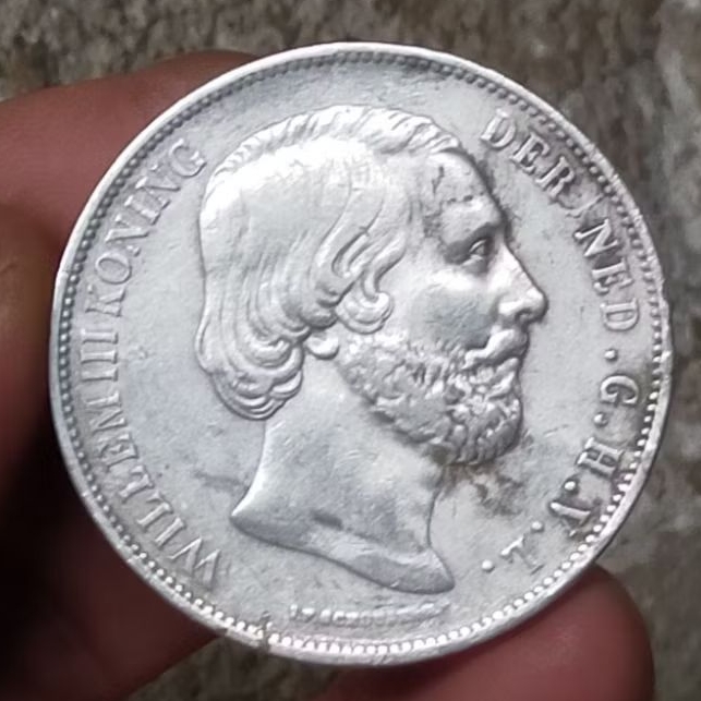 #2. UANG KOIN KUNO || KOIN PERAK || SILVER COIN 2 1/2  G WILLEM 3 TAHUN 1874