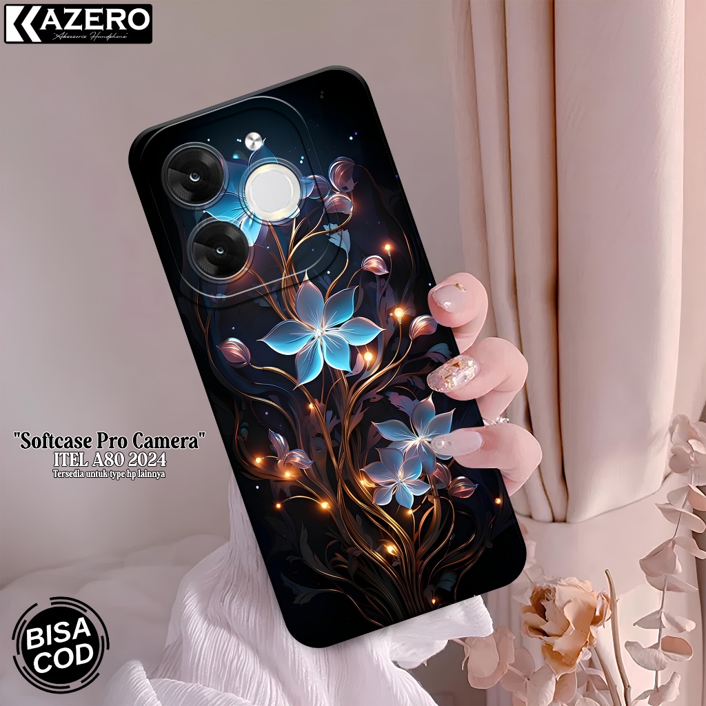 Silikon HP ITEL A80  - Fashion Case Bunga - Softcase ITEL A80 - Case ITEL A80 - Kesing ITEL A80 - Ak