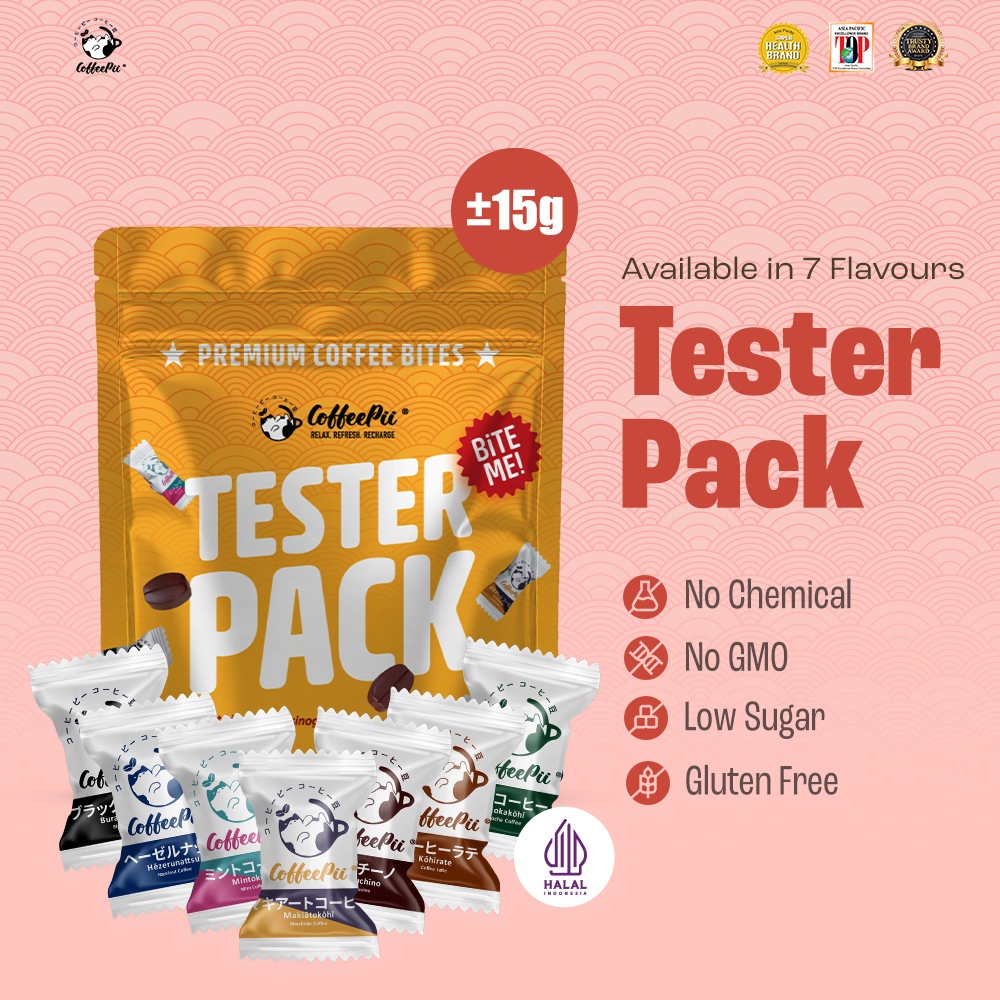 

Coffeepii Indonesia - Tester Pack | Coffee Candy | Low Sugar | Vegan Friendly | Snack Import Jepang - (12pcs)