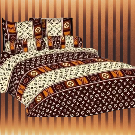 Promo Sprei Set Motif LV Coklat Elegan