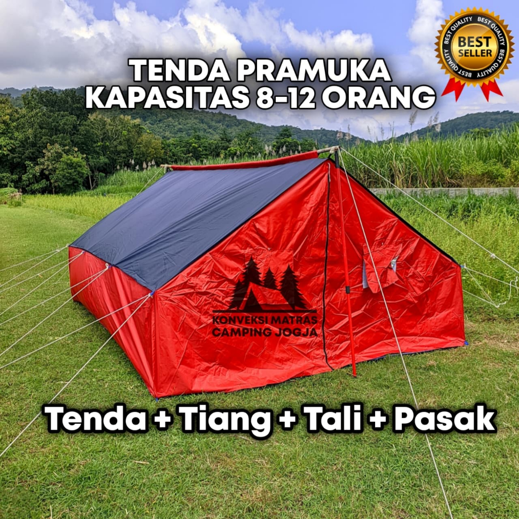 Tenda Pramuka Kap 8-12 Orang | Tenda Tiang, Tali dan Pasak