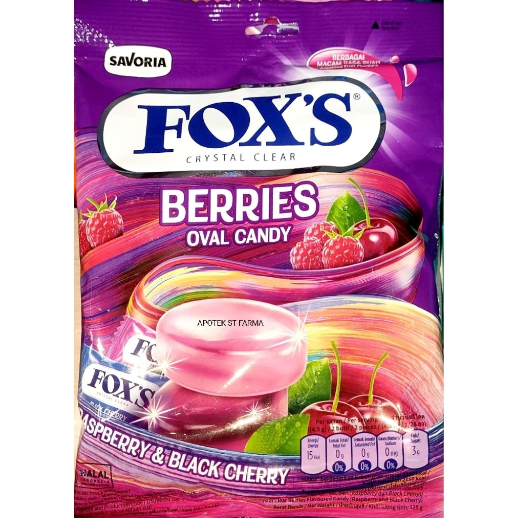 

Permen Foxs Oval Crystal Clear Rasa Fruits/Berries 125 gram