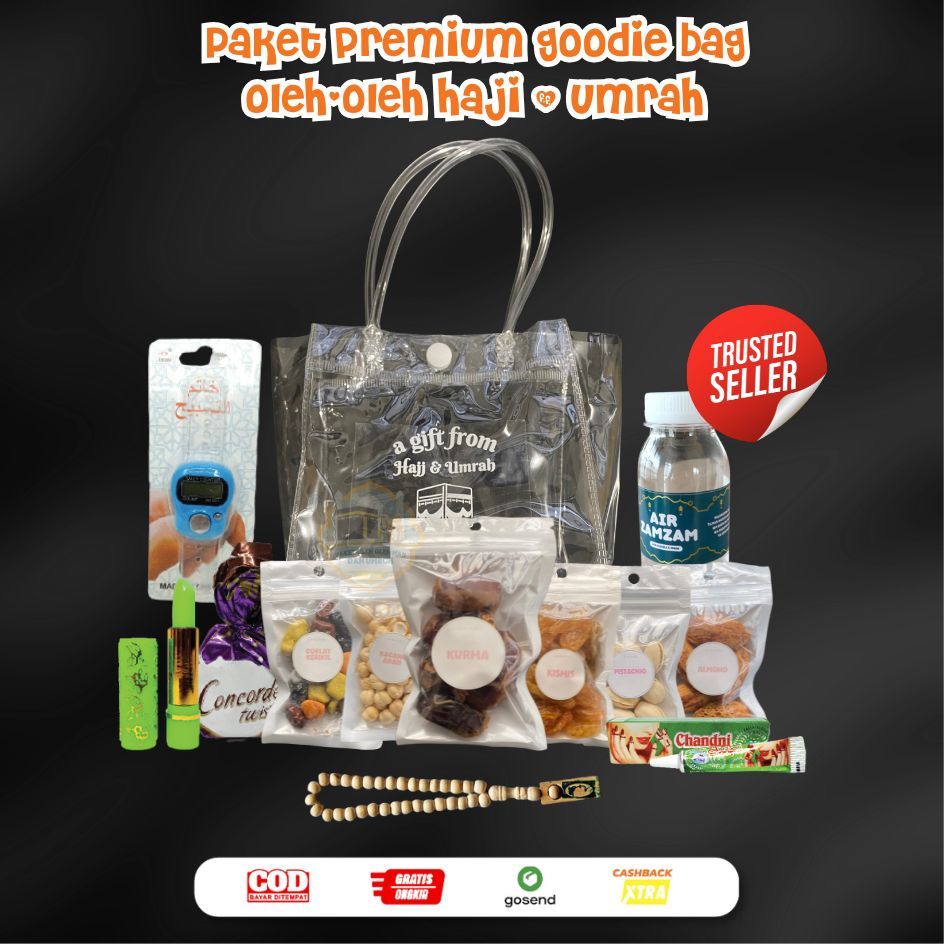 

Paket Oleh Oleh haji dan umroh Eksklusif Klip Putih Goodie Bag Tote Bag Transparan Tas Mika dengan Variasi