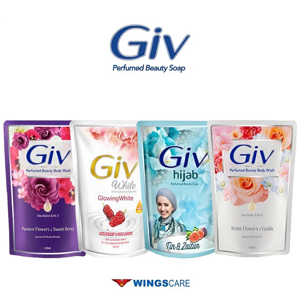 SABUN CAIR GIV 250 ML / GIV BODY WASH 250 ML / Giv White Sabun Mandi Cair Mulberry Pouch 250 ml