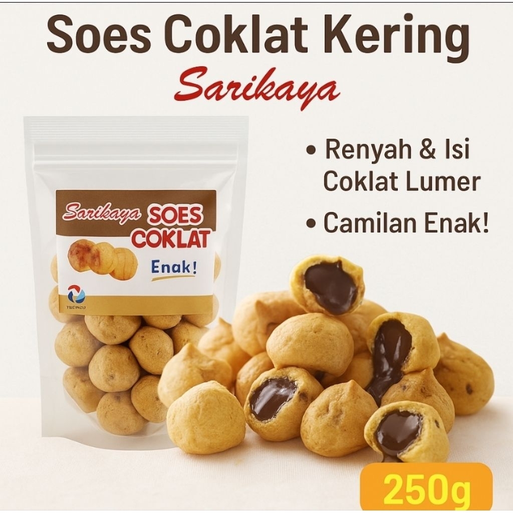 

Soes Coklat Kering Sarikaya 250g – Camilan Renyah Isi Lumer, Cocok untuk Keluarga
