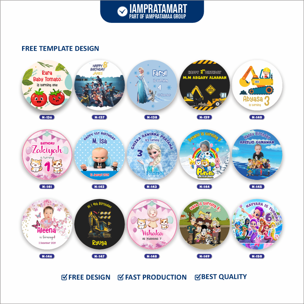 

IAMPRATAMART - STIKER BULAT NASI BOX DAN KARTU UCAPAN UNTUK ACARA ULANG TAHUN ANAK