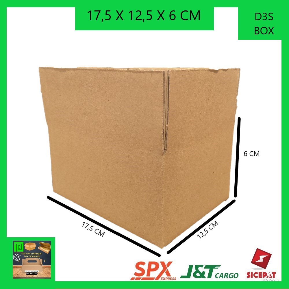 

Kardus Packing Kemasan bahan Singgle wall Ukuran 17,5x12,5x6