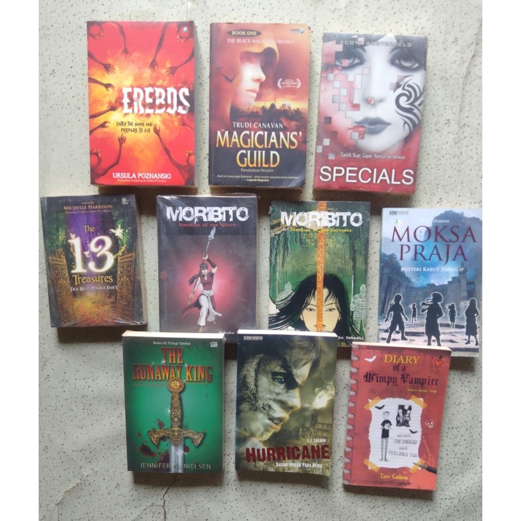 Buku Novel Fantasi; EREBOS, MAGICIANS' GUILD, SPECIALS, THE 13 TREASURES, MORIBITO Guardian of the S