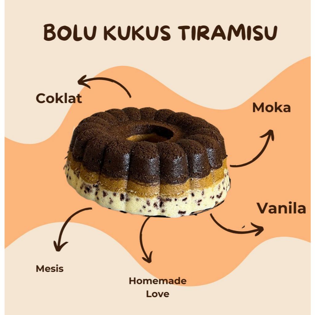 

Bolu Kukus Tiramisu Rasa Coklat Moka Vanilla Premium per Loyang by Rumah Kue Sanny