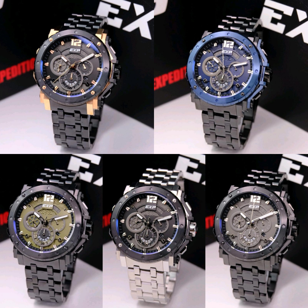 ORIGINAL Jam Tangan Pria Expedition E6402 / EXP 6402 Original Garansi Resmi 1 Tahun - Rantai