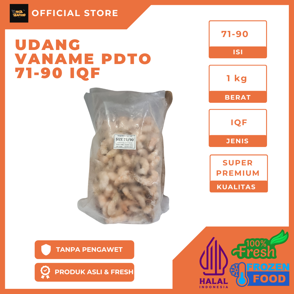 

Udang Vaname Beku PDT 71-90 IQF - Lezat