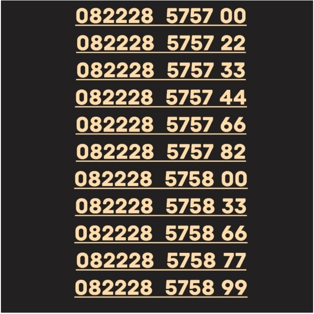 Nomor cantik Telkomsel seri 5757 / 5758 XX