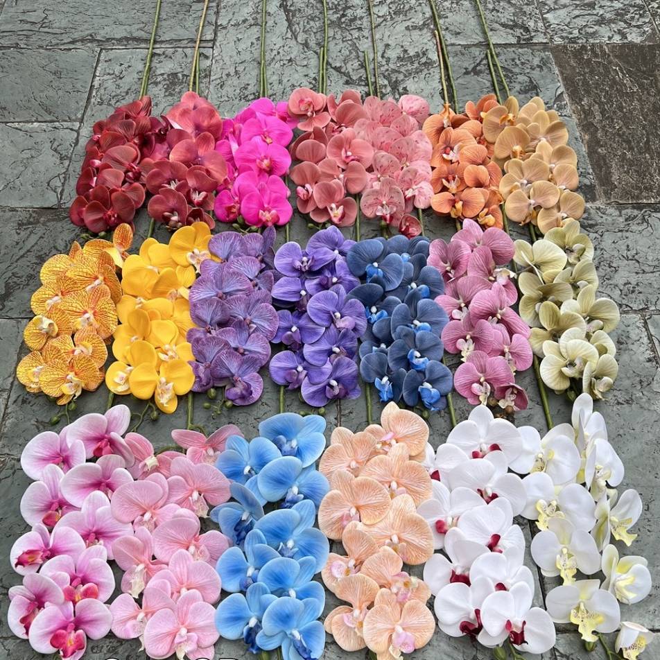 Bunga Orkid Bohong 9 Kuntum | Grosir Bunga Sintetis Berkualitas