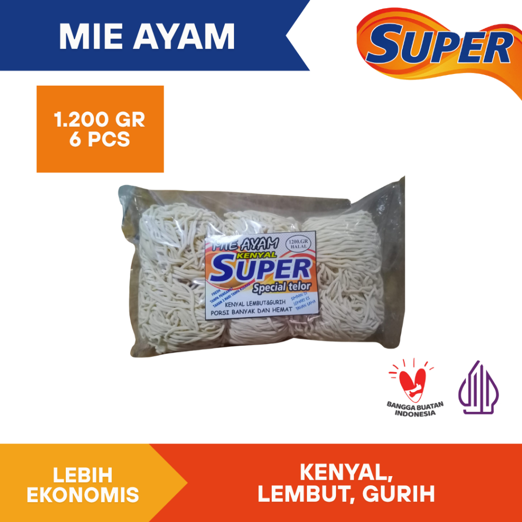 

Mie Ayam Super Keriting - Tidak lengket - Tidak Mudah Putus