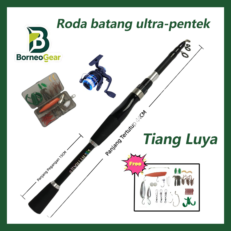 Satu set pancing Batang Luya Pancing gulungan Set pancing Memancing umpan Pakaian memancing Serat ka
