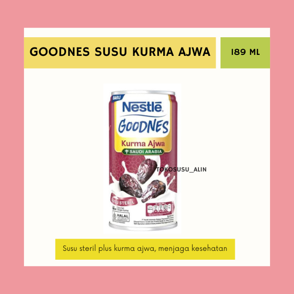 

GOODNES SUSU STERIL PLUS KURMA AJWA 189 ML