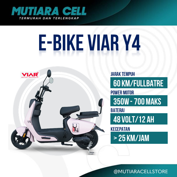 Sepeda Listrik Viar Ev Y4 Dewasa dan Anak 350W Jarak 60 Km