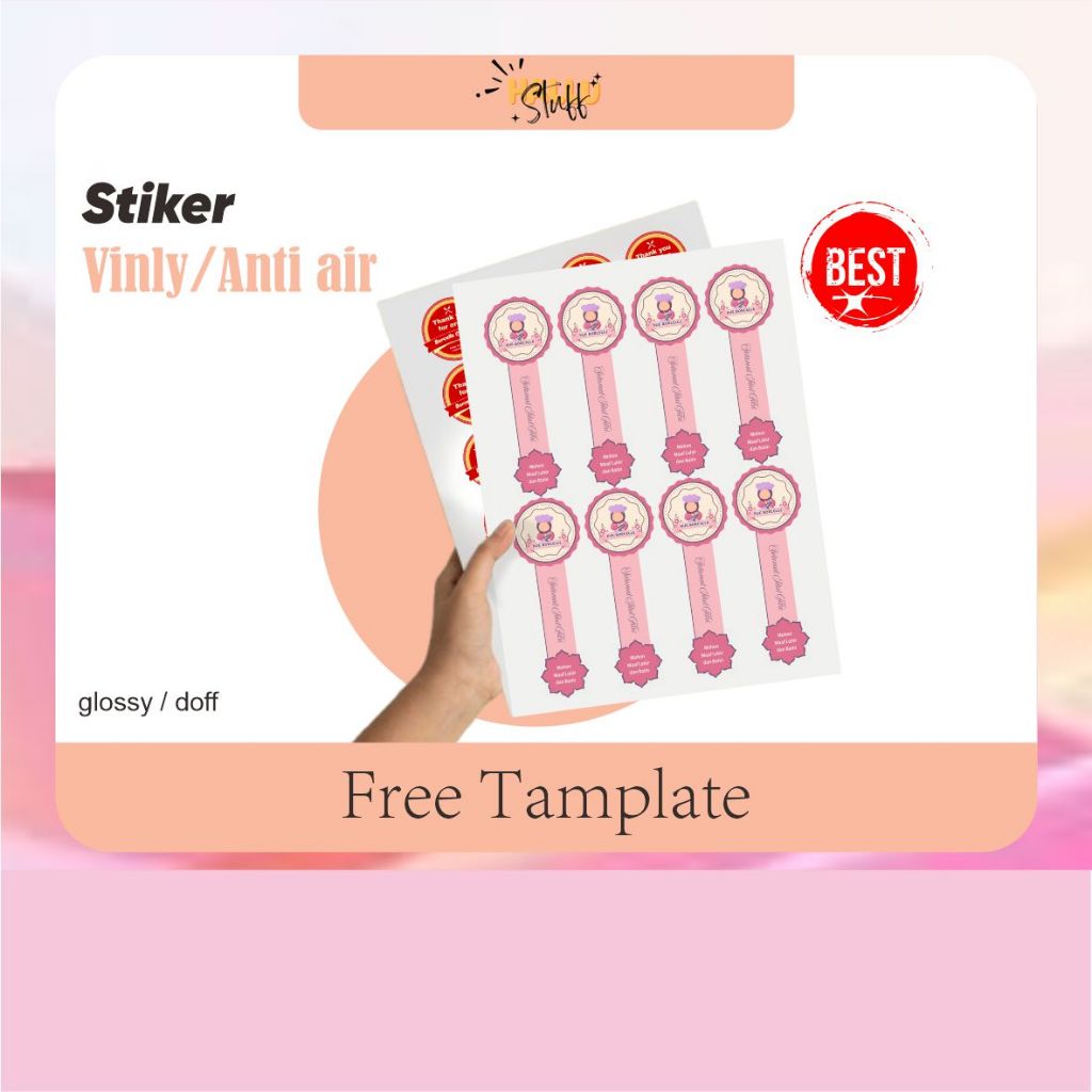 

Cetak Stiker Label Anti Air + Cutting/Sticker label makanan /grosir /ukuran A3