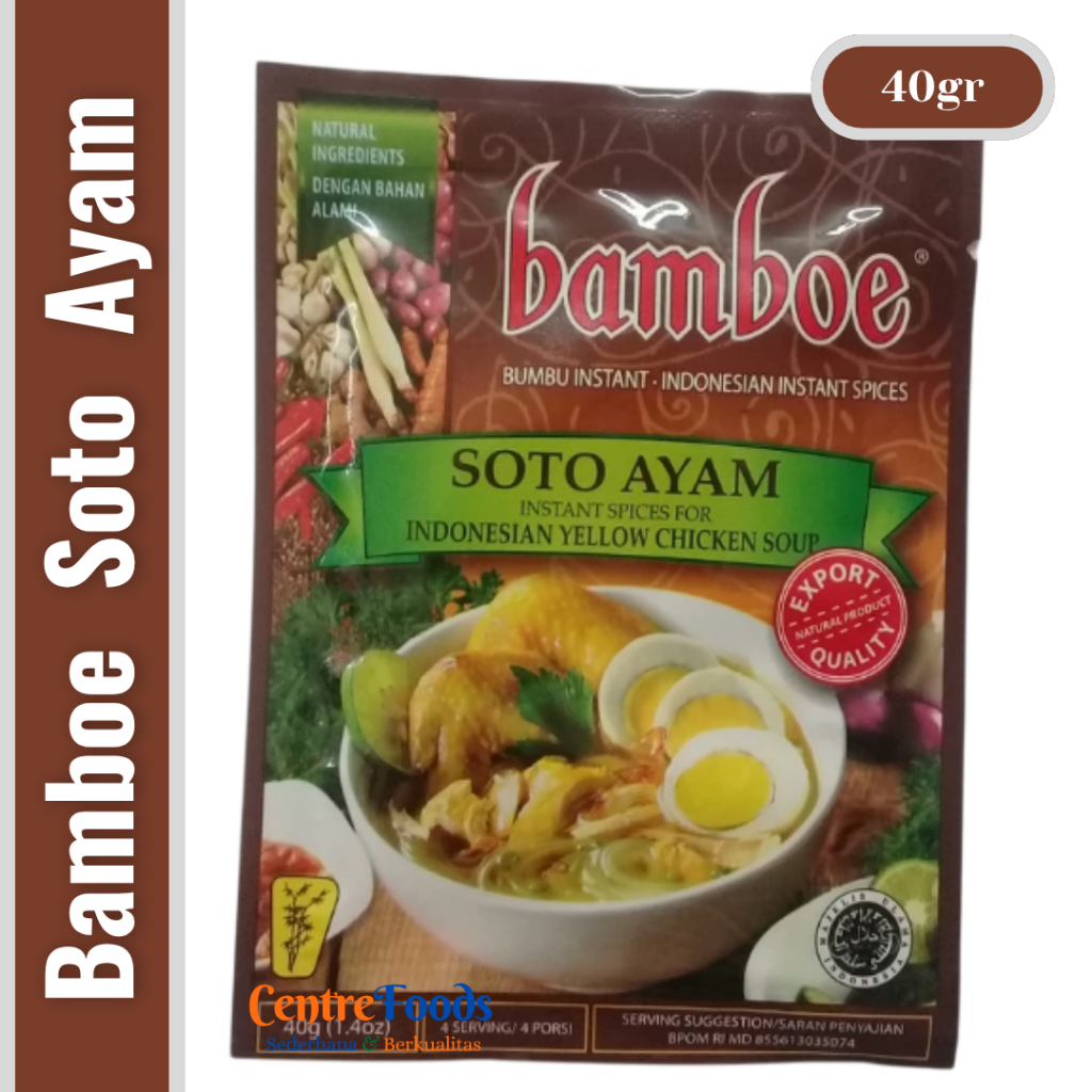 

Bumbu Masak Soto Ayam - Chicken Soup BAMBOE | 40gr [ Harga Per BKS ]