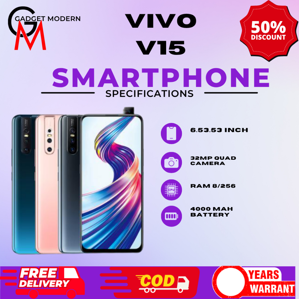 HP VIVO V15 RAM 8GB ROM 256GB MURAH Handphone Android SmartPhone POP UP CAMERA 32MP/AI Triple Camera