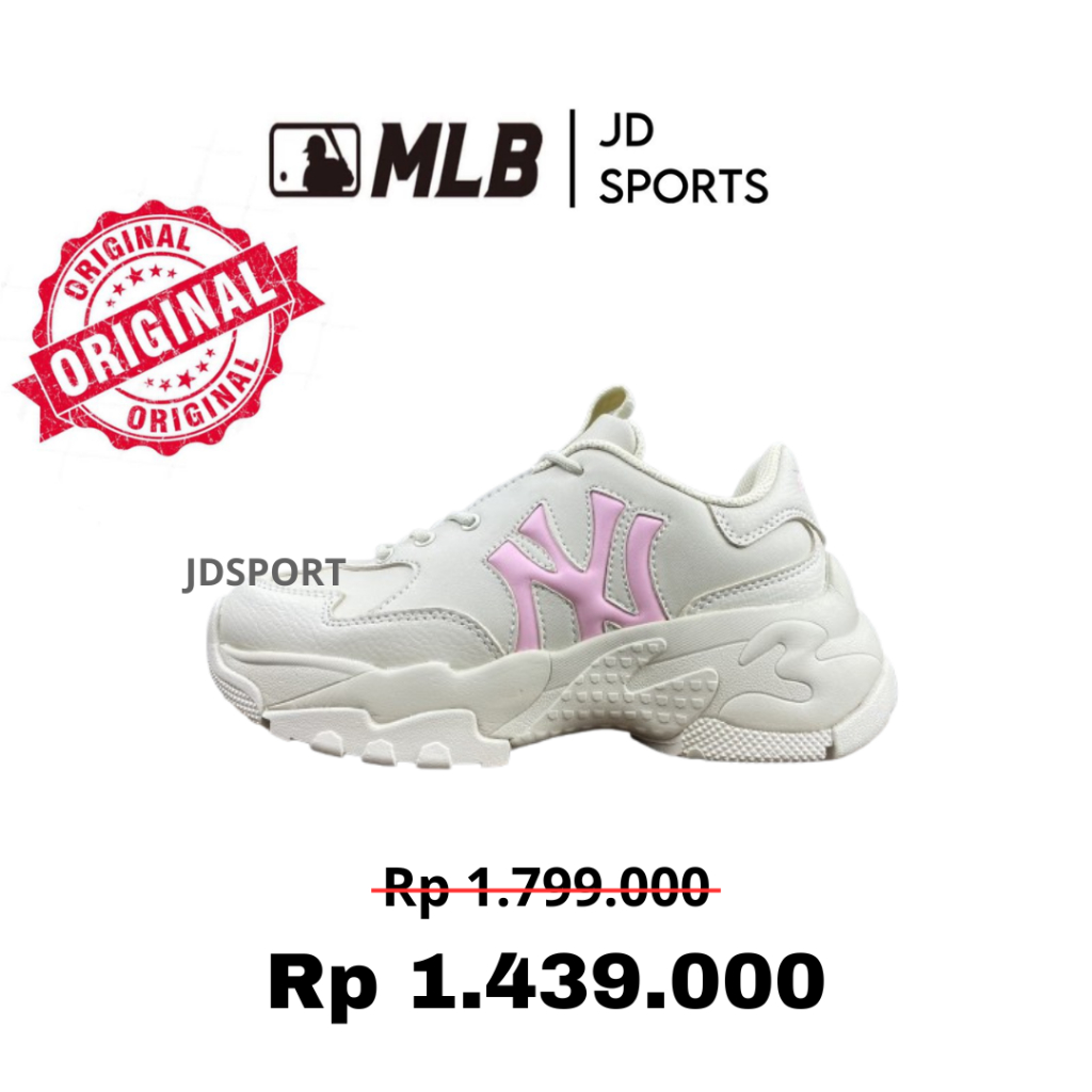 Sneakers MLB Bigball Chunky NY Yankees Window Cream Pink Women Original