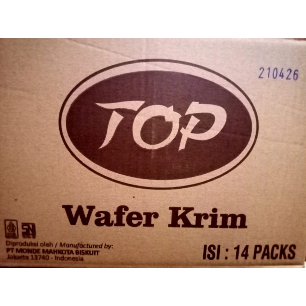 

top wafer coklat isi 14 pack 1 dus 300 gram