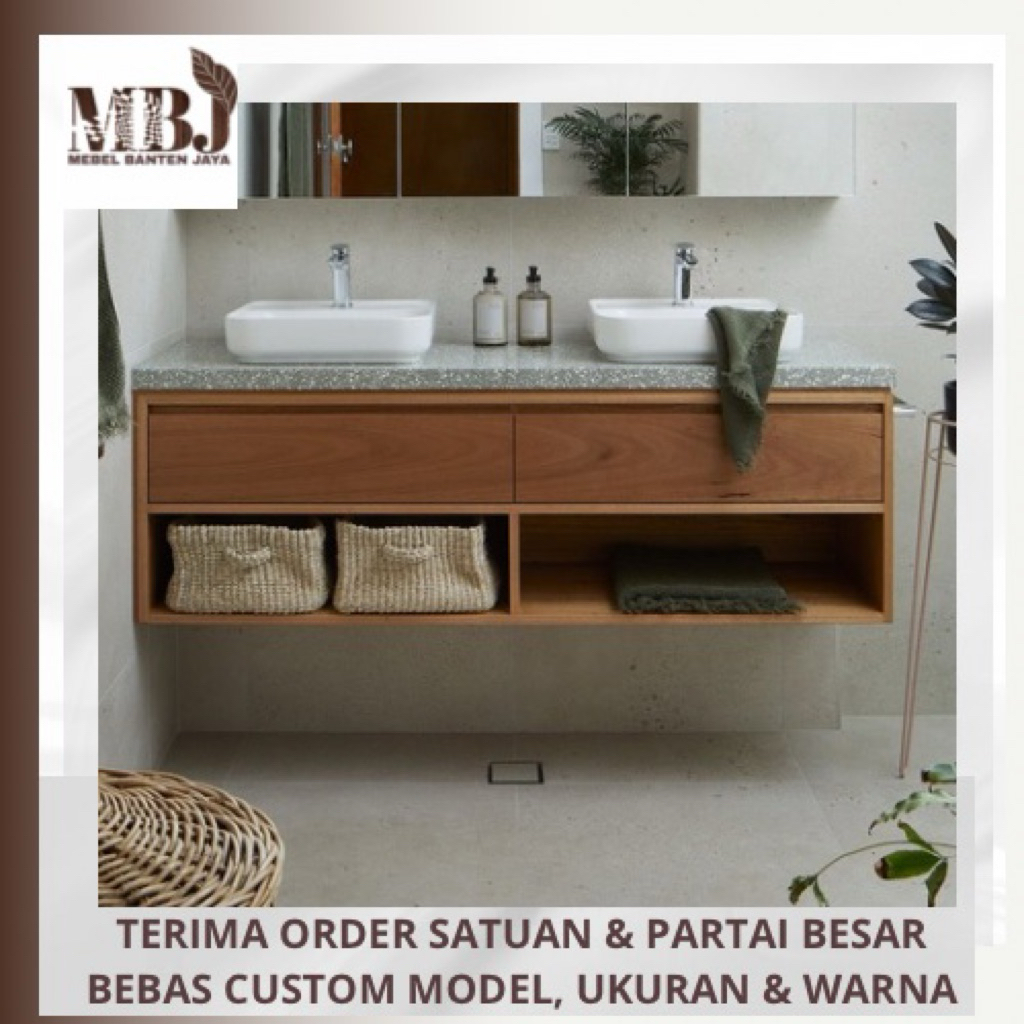 meja wastafel gantung kabinet wastafel