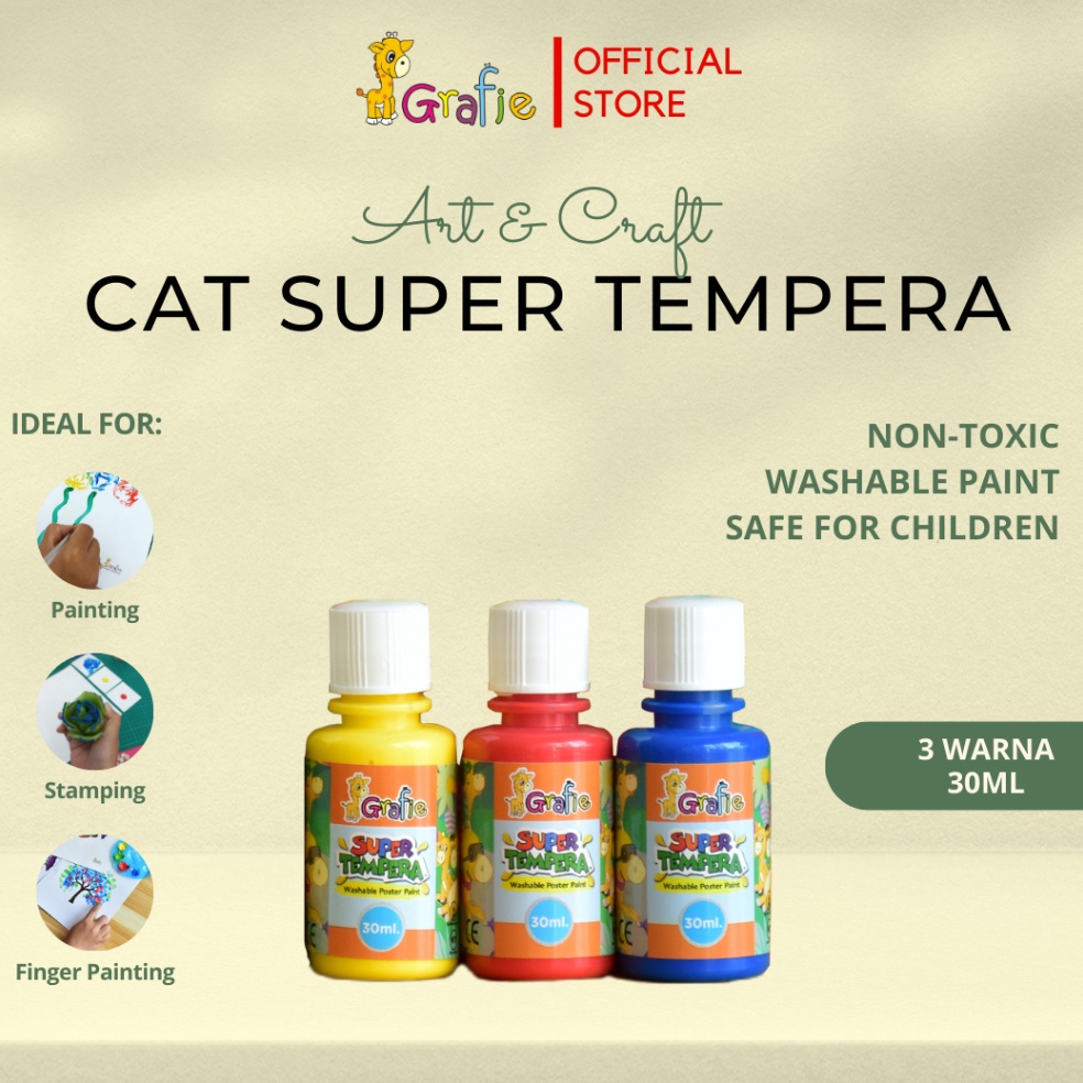 

KODE U18X GRAFIE Cat Finger Painting Anak Washable Poster Paint 3 Color 3ml
