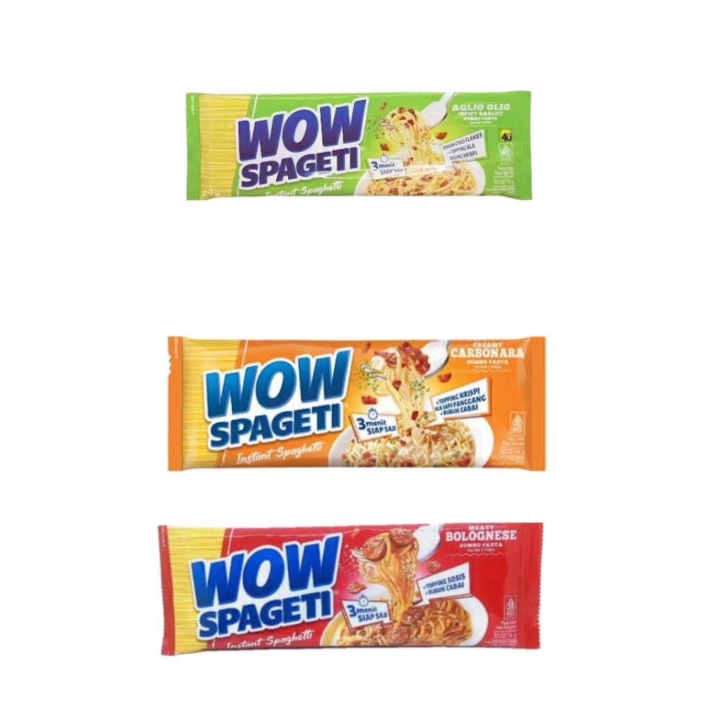 

Wow Spageti Instan Carbonara Bolognese Aglio Olio