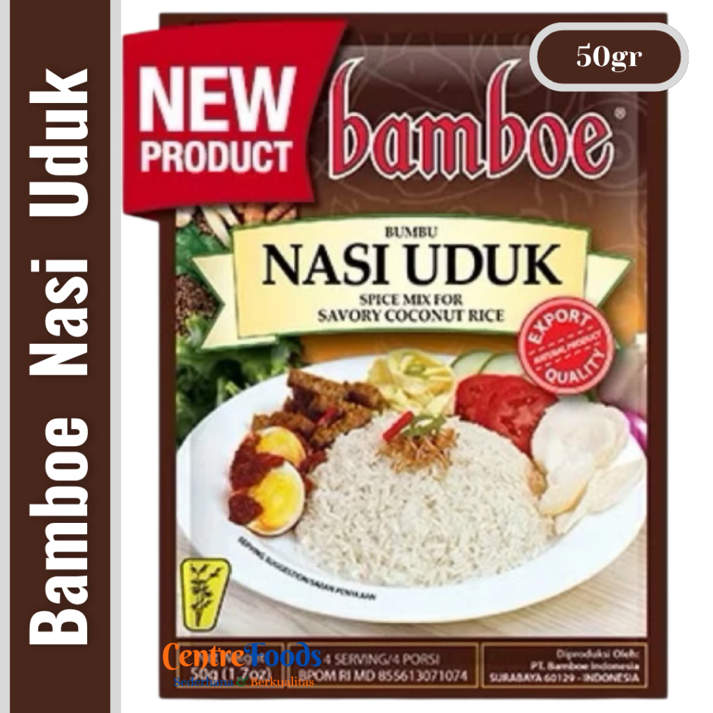 

Bumbu Masak Nasi Uduk - Savory Coconut Rice BAMBOE | 50gr [ Harga Per BKS ]