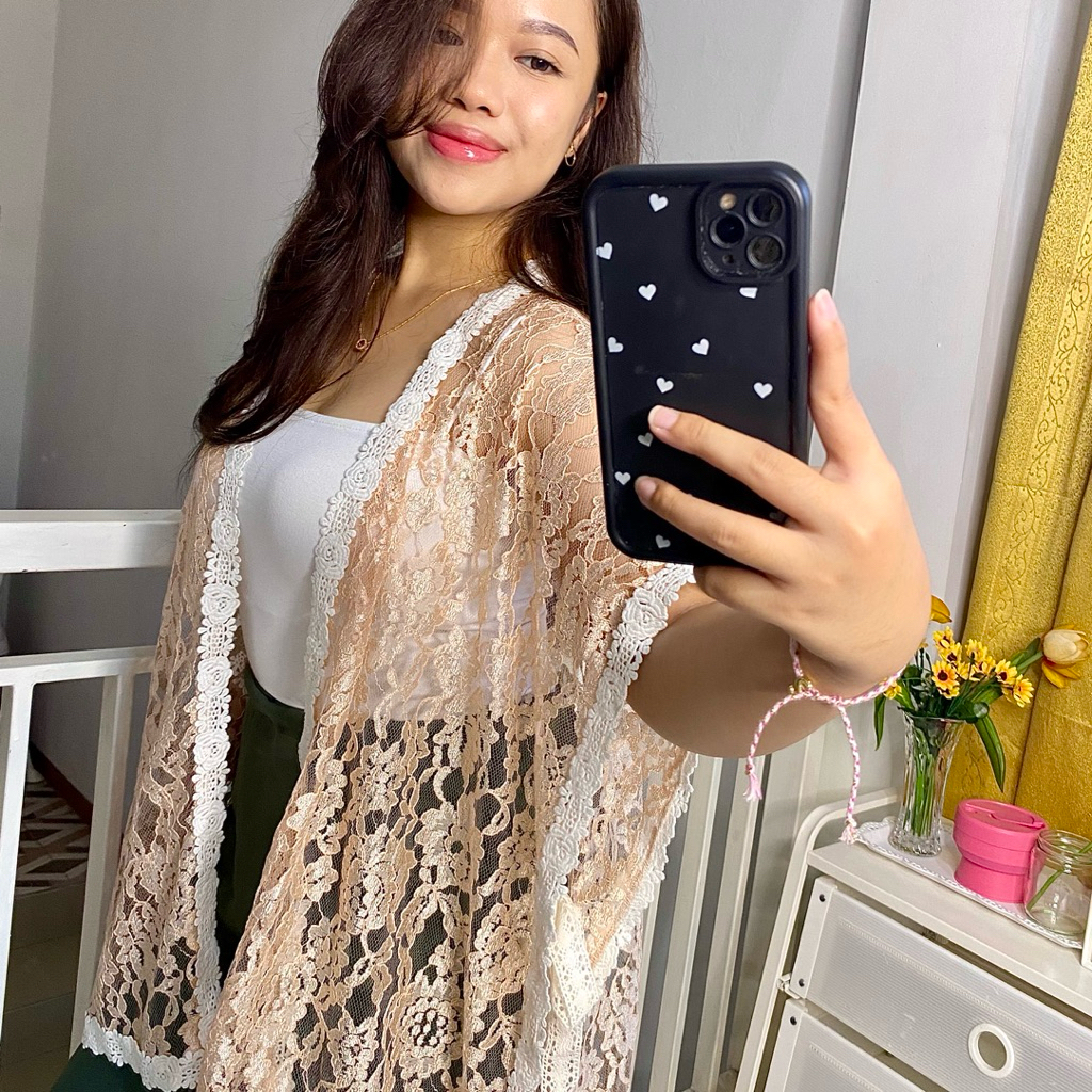 Outer Brokat Atasan Wanita Vest Brokat baju kondangan warna gold