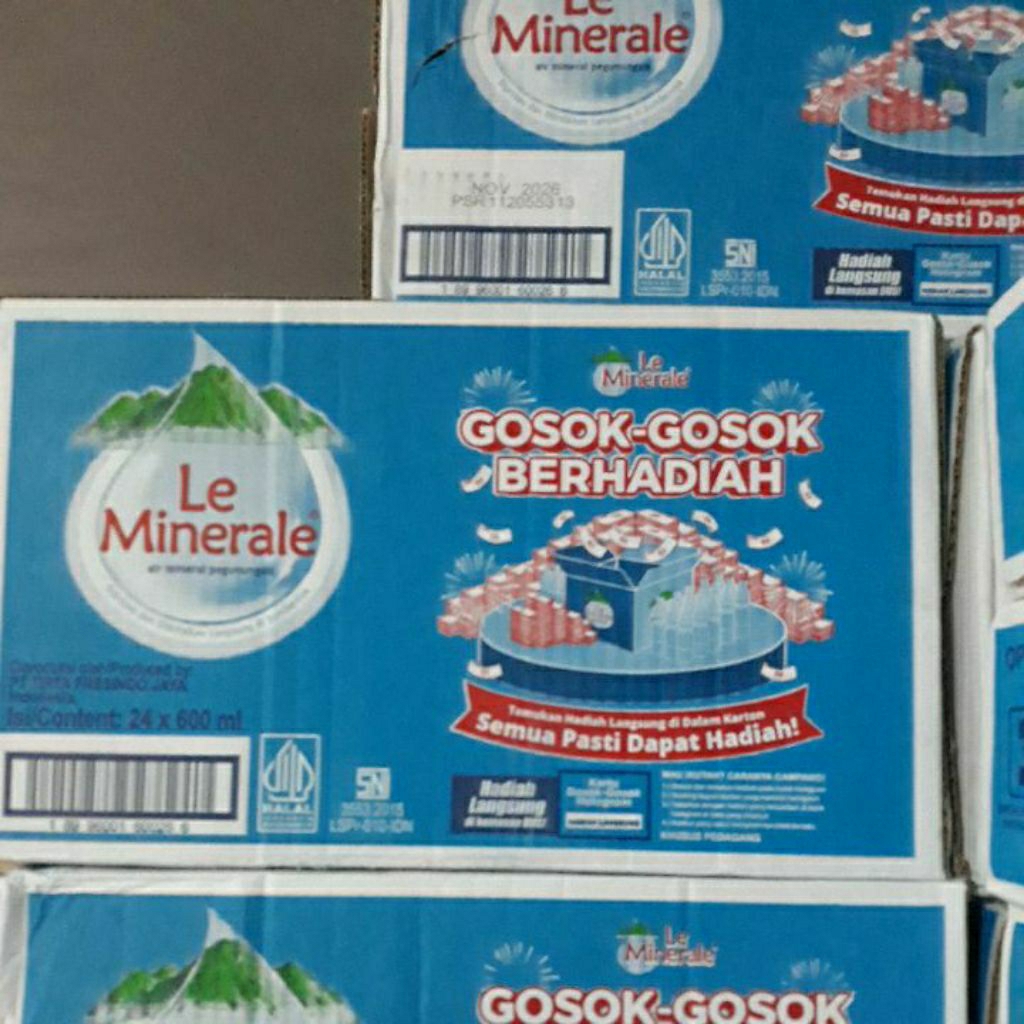 

Le Mineral 330 ml/600 ml/ 1.500 ml ..Le Mineral Galon 5 Ltr & 15 Ltr