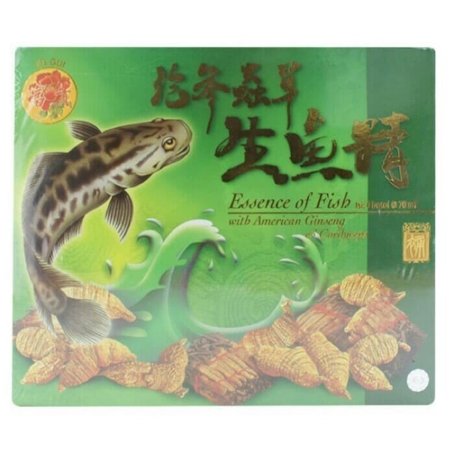 

PATI IKAN GABUS GINSENG & CORDYCEPS 1BOX ISI 6BTL FU GUI Essence Of Fish