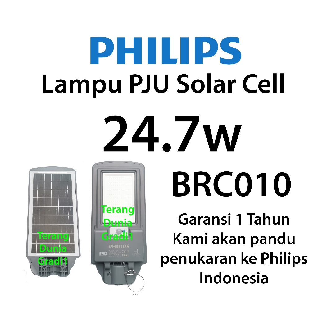 BRC010 LED40 24.7w Philips Lampu Jalan Tenaga Matahari Lampu Jalan Philips Tenaga Surya 24.7w