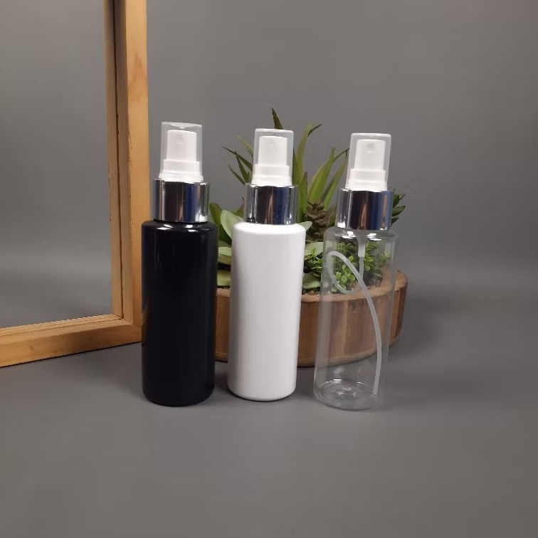 Botol Spray 100 ML / Botol Pet 100 ML RF - Tutup Spray Silver / Botol Spray Kosong 100 ML