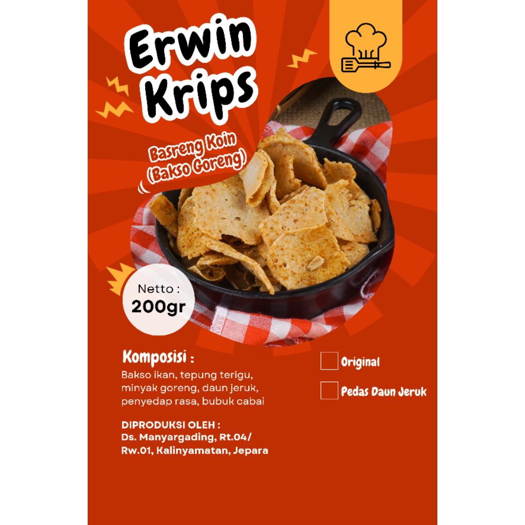 

BASRENG KOIN IKAN PREMIUM ENAK GURIH RENYAH TIPIS TIDAK KERAS BERSERTIFIKAT HALAL DAN IZIN P-IRT VARIAN RASA ORIGINAL DAUN JERUK DAN PEDAS DAUN JERUK KRIPIK BAKSO GORENG IKAN CEMILAN MAKANAN RINGAN 200GR