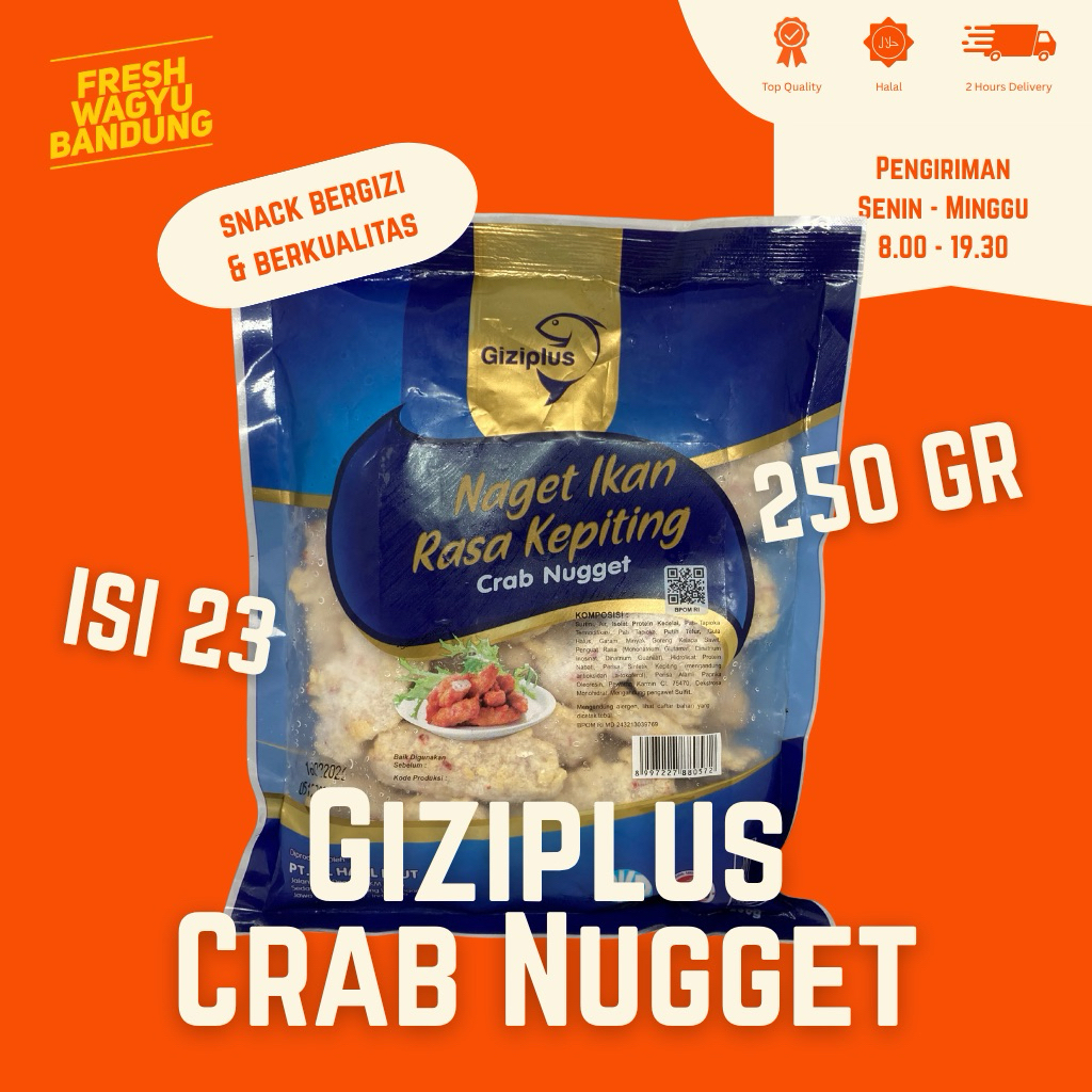

GIZIPLUS CRAB NUGGET SUKI STEAMBOAT SHABU Naget Kepiting Cedea 250g
