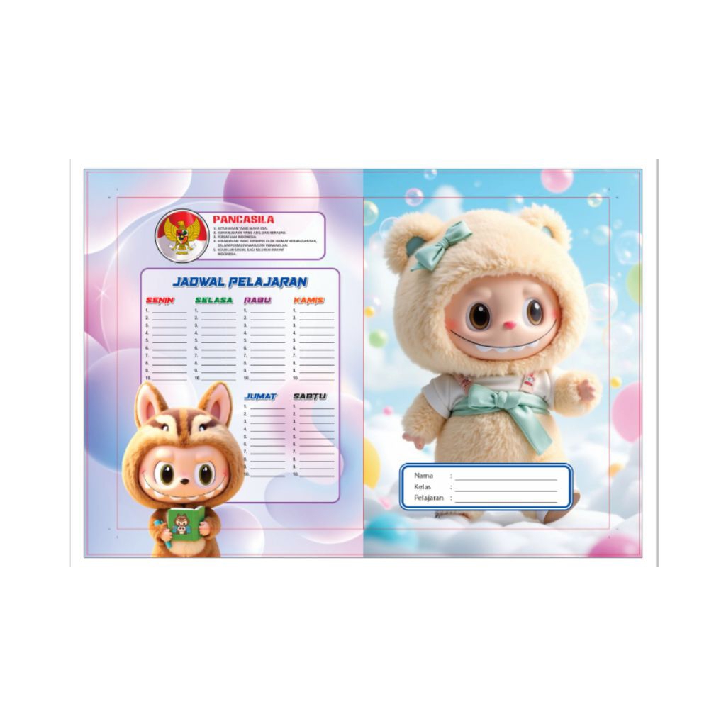 

kertas sampul buku sidu motip labubu 1pak isi 20lembar