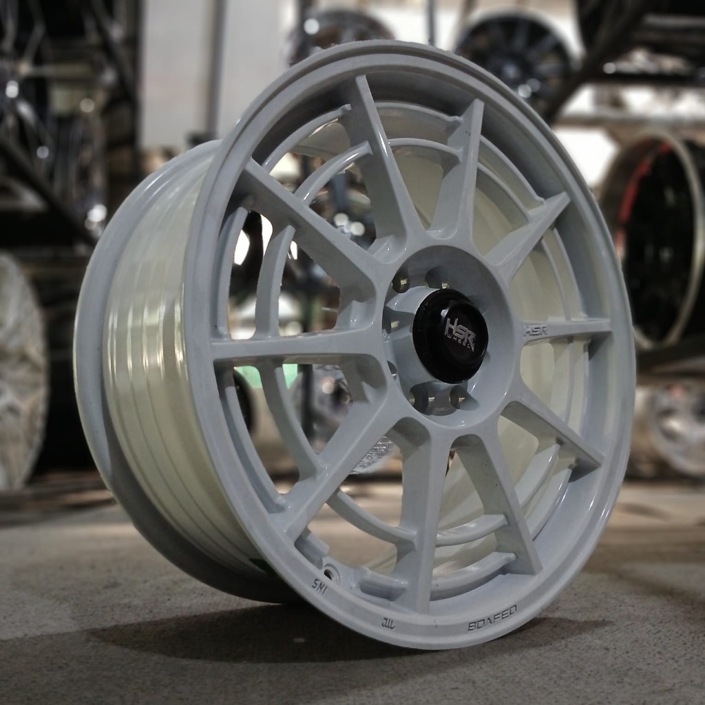 HSR WHEEL BOAFEO RING 17 WARNA PUTIH BAHAN ALOY UNTUK MOBIL JAZZ YARIS ROCKY AVANZA VELOZ XENIA