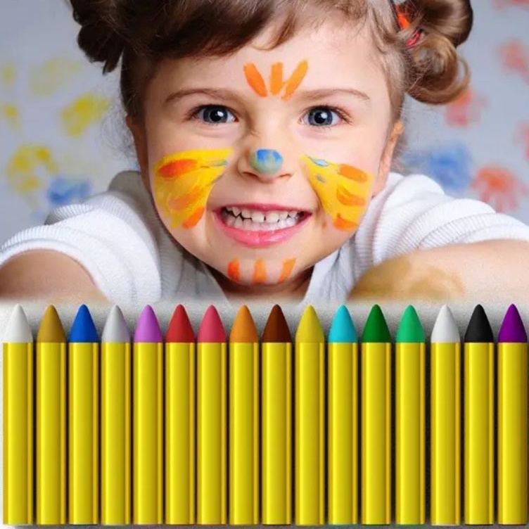 

Berkualitas 16 Warna Crayon wajah dan badan Face painting anak make up kid crayon kid kids set krayon wajah body face paint