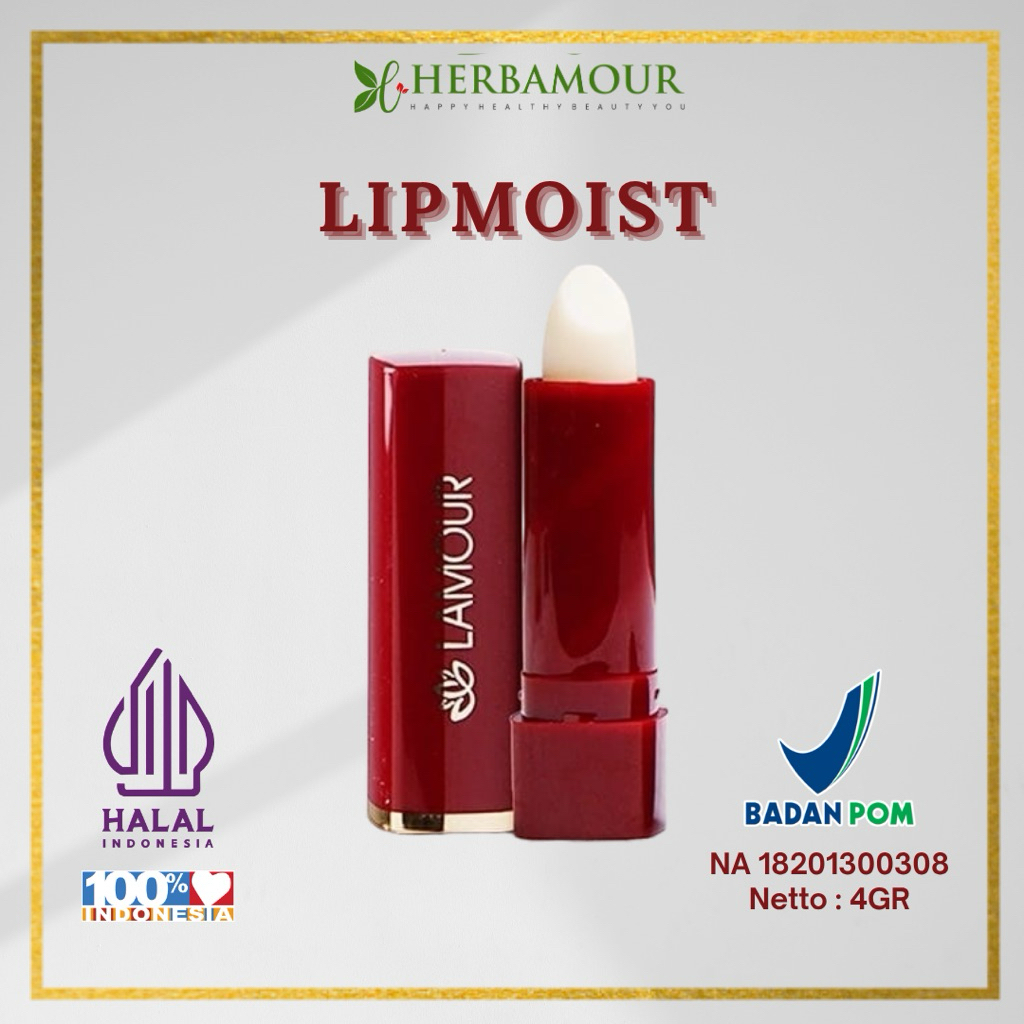 LIPMOIST LAMOUR - Lip Balm Lip Gloss Lip Serum Pelembab Bibir Memberikan Warna Pink Alami Pada Bibir