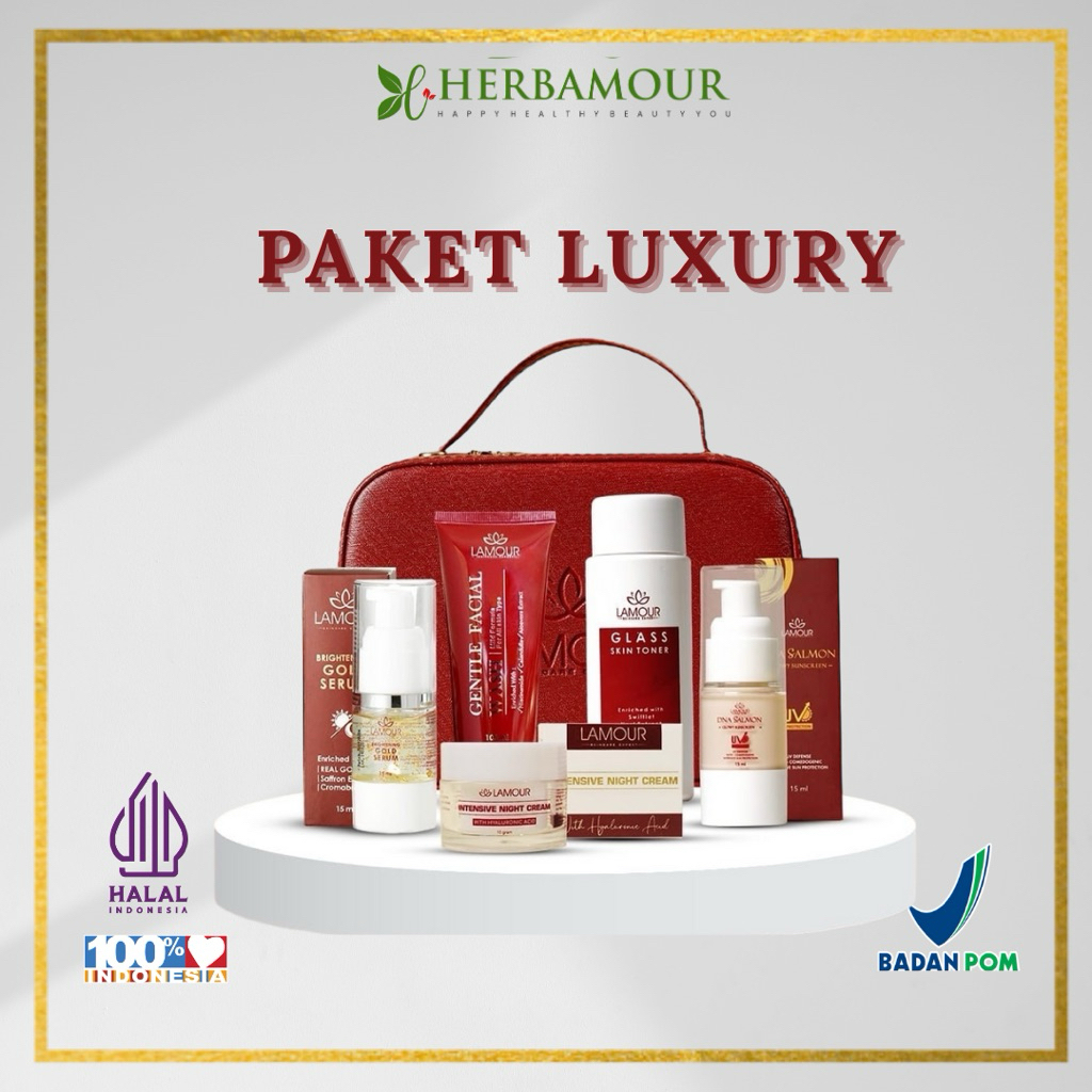 PAKET LUXURY By LAMOUR - Paket Skincare Khusus Untuk Mencerahkan dan Menipiskan Noda/Flek  Hitam