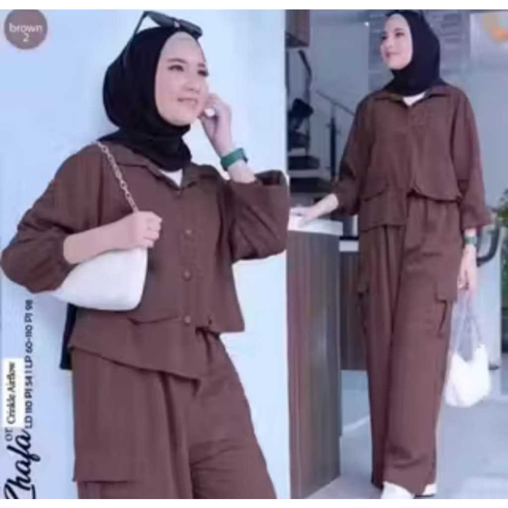 Big Sale Promo  Set Cargo Crinkle Airflow Jumbo Ld 110 120 130Cm Xl Xxl Xxxl // One Set Polos // Set