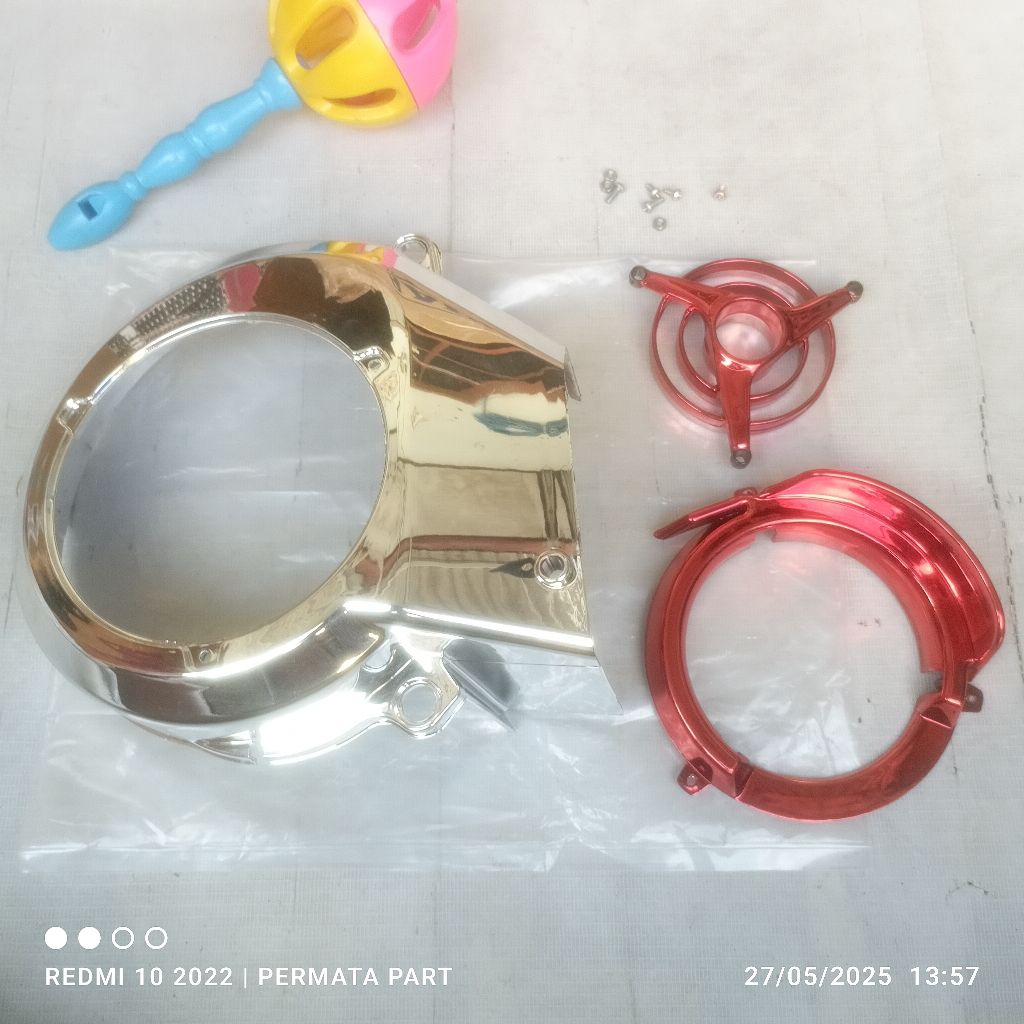 tutup cover kipas mio sporty mio smile mio soul karbu nouvo fino karbu chrome merah JTL THAILAND mod